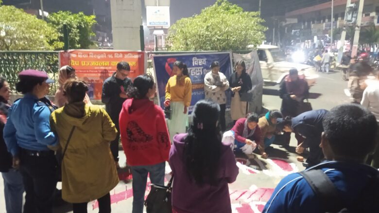 विश्व एड्स दिवसमा दिप प्रज्वलन
