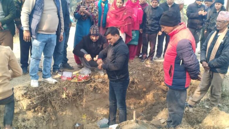 वडा नं. १८ तेजनगरमा ५० लाखमा नाला, सडक निर्माण हुँदै