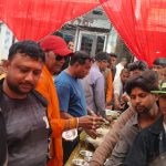 साहु समाजद्वारा बृहत् भण्डारा तथा दीप प्रज्वलन