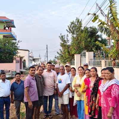वडा नं. १८ मा २० लाखको लागतमा नाला तथा पीसीसी सडक निर्माण कार्यको शिलान्यास (फोटोफिचरसहित)