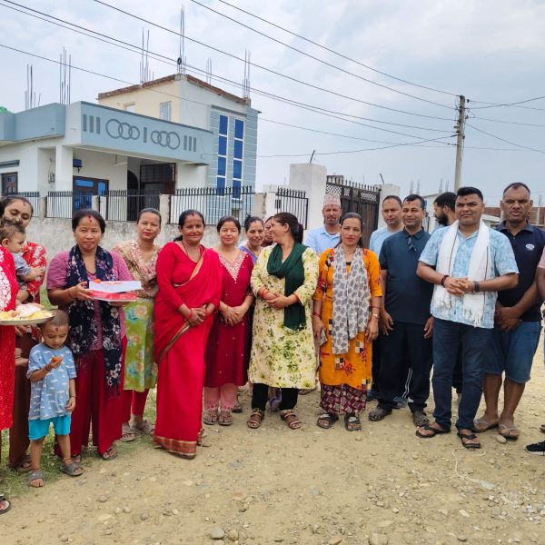 वडा नं. १८ मा विकासले लियो तीव्र गति, गौरीशङ्कर टोलमा रु. २५ लाखको सडक तथा नाला निर्माण शिलान्यास