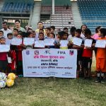 बालबालिकालाई खेलमा आर्कषित गर्दै सकियो बाँकेमा ग्रासरुट फुटबल प्रशिक्षण